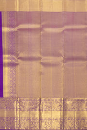 Mulberry Mist Purple Kanjivaram Pure Silk Saree With Peacock Design And Peacock Border 10076717