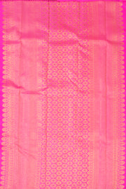 Fuchsia Rose Pink Monotone Kanjivaram Pure Silk Saree With Floral Design And Floral Border 10076728