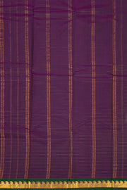 Wine Berry Magenta Kanjivaram Pure Silk Saree With Stripes Design And Paisley Border 10076737