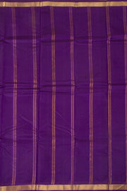 Vintage Deep Wine Purple Kanjivaram Pure Silk Saree With Golden Zari Border 10076738