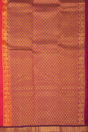 Bright Poppy Red Kanjivaram Pure Silk Saree With Butta Design And Floral Border 10076744