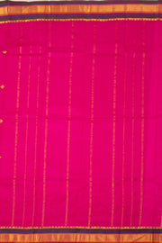 Royal Fuchsia Pink Kanjivaram Pure Silk Saree With Butta Design And Zari Border 10076746