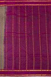 Desert Sand Grey Kanjivaram Pure Silk Saree With Thandavalam Border 10076754
