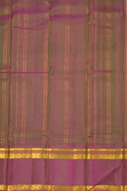 Deep Teal Green Kanjivaram Pure Silk Saree With Stripes Design And Thandavalam Border 10076761