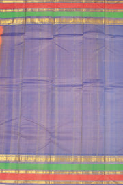 Summer Peach Kanjivaram Pure Silk Saree With Stripes Design And Thandavalam Border 10076762