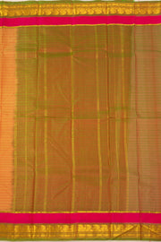 Golden Beetle Kanjivaram Pure Silk Saree With Stripes Design And Thandavalam Border 10076764