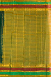Hunter Green Kanjivaram Pure Silk Saree With Stripes Design And Thandavalam Border 10076770