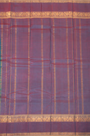 Aqua Teal Green Kanjivaram Pure Silk Saree With Stripes Design And Thandavalam Border 10076771