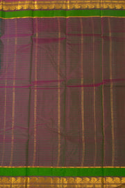 Evergreen Teal Green Kanjivaram Pure Silk Saree With Stripes Design And Thandavalam Border 10076772