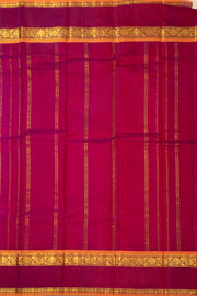 Blush Rose Pink Kanjivaram Pure Silk Saree With Stripes Design And Thandavalam Border 10076773