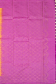 Golden Tangerine Orange Handloom Kanjivaram Soft Silk Saree With Floral Motifs Design 10076778