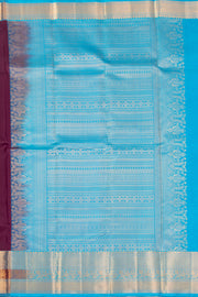 Deep Mulberry Purple Handloom Kanjivaram Soft Silk Saree With Floral Motifs Design And Peacock Border 10076779
