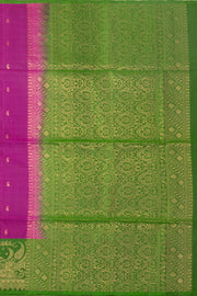 Berry Wine Purple Handloom Kanjivaram Soft Silk Saree With Paisley Butta Design And Paisley Border 10076798