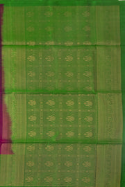 Royal Grape Purple Handloom Kanjivaram Soft Silk Saree With Floral Butta Design 10076803