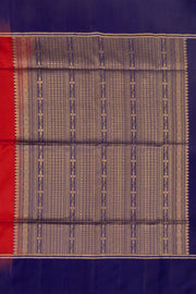 Cherry Scarlet Red Handloom Kanjivaram Soft Silk Saree With Butta Design 10076809