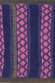 Blue Dabu Printed Silk Cotton Saree 10077015