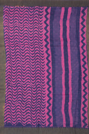 Blue Dabu Printed Silk Cotton Saree 10077019
