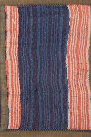  Blue Dabu Printed Silk Cotton Saree 10077022