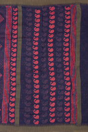 Purple Dabu Printed Silk Cotton Saree 10077027