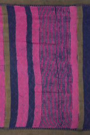 Purple Dabu Printed Silk Cotton Saree 10077031