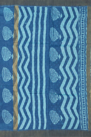 Blue Dabu Printed Silk Cotton Saree 10077037