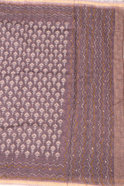 Brown Printed Semi Tussar Silk Saree 10077251
