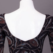 Black Hand Block Ajrakh Printed Cotton Blouse 10074448