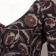Black Hand Block Ajrakh Printed Cotton Blouse 10074450