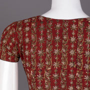Red Hand Block Vanaspathi Printed Cotton Blouse 10074476