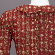 Red Hand Block Vanaspathi Printed Cotton Blouse 10074482