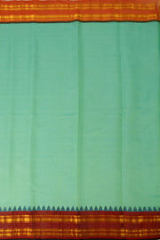 Aqua Green Handloom Gadwal Kuttu Silk Cotton Saree - Avishya