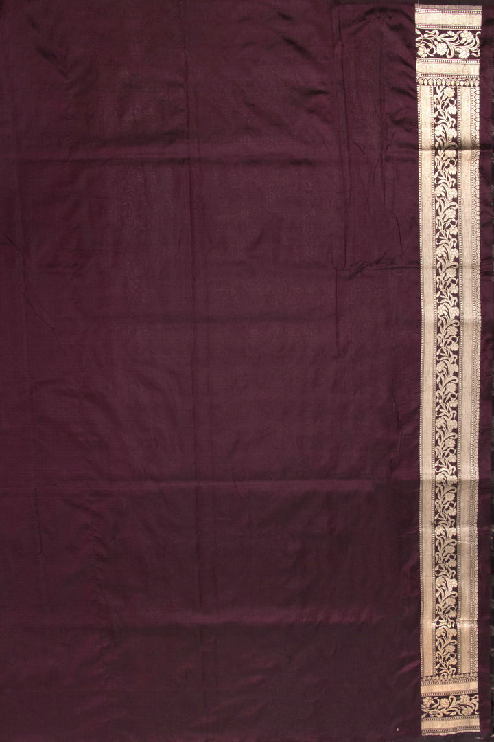 Burgundy Handloom Banarasi Katan Silk Saree 10063200