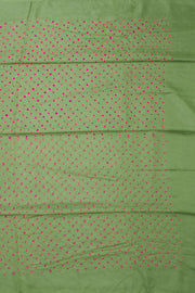 Green Mulberry Silk Saree With Contrast Blouse 10073070