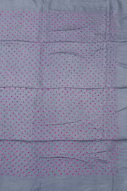 Grey Mulberry Silk Saree With Contrast Blouse 10073072