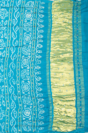 Blue Bandhani Gajji Silk Saree with Lagdi Patti Zari Pallu 10073073