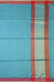 Blue Handloom Chanderi Silk Cotton Saree With Ganga Jamuna Border 10073081