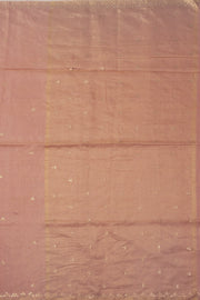 Beige Handloom Mercersised Tissue silk warp Saree with Zari embroidery 10073087