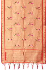 Cream Handcrafted Paithani Lehenga-Avishya