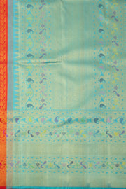 Persian Red Bridal Kanjivaram Pure Zari Silk Saree 10073958