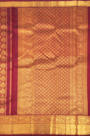 Burgundy Maroon Monotone Bridal Kanjivaram Pure Zari Silk Saree 10074736