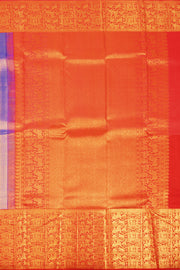 Slate Blue Ethirmarai Bridal Kanjivaram Pure Zari Silk Saree 10074741