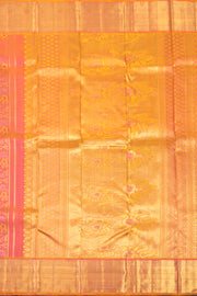 Salmon Orange Monotone Bridal Kanjivaram Tissue Silk Saree 10074746