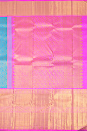Chlorine Blue Korvai Bridal Kanjivaram Pure Zari Silk Saree 10074745