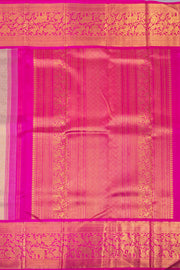 Pastel Beige Korvai Bridal Kanjivaram Pure Zari Silk Saree 10074747