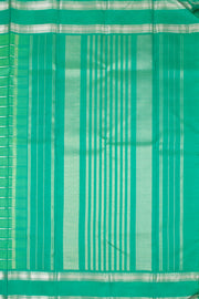  Bluey Green Korvai Kanjivaram Silk Saree 10075628