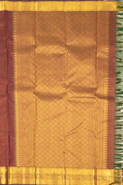 UP Maroon Kanjivaram Silk Saree with Checks Design 10075629