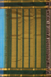  Sky Blue Kanjivaram Silk Saree with Checks Design 10075632