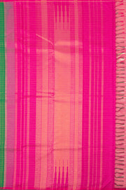 Tropical Rainforest Kanjivaram Silk Saree with Checks Design 10075634