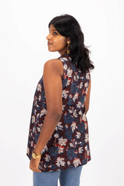 Marron Jahota Hand Block Cotton Kurtis10072392