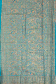 Blue Handloom Banarasi Muga Silk Saree 10074273